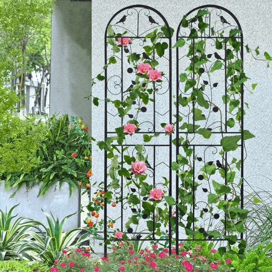 2 Pack Garden Trellis Patio Metal Wire Lattices Grid Panels for Climbing Plants - Gardening DownunderGeneral Product