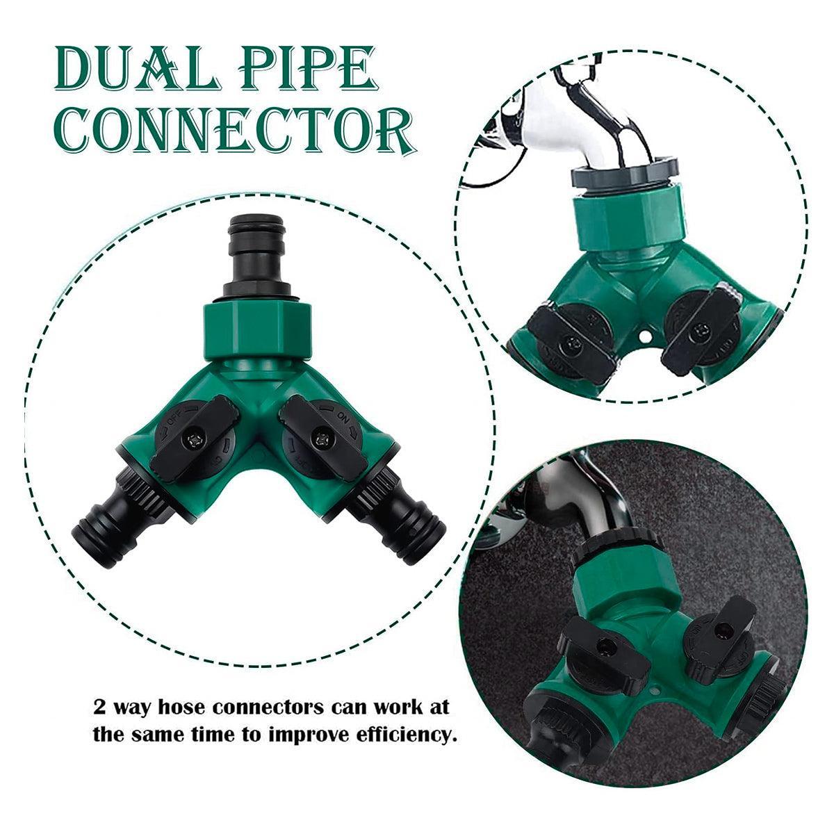 3 - Piece Garden Hose Splitter Set – 2 - Way Tap Connector with Valves - Gardening DownunderHome & Garden > Garden Tools > Gardening Tools