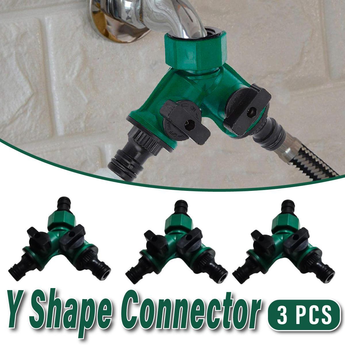 3 - Piece Garden Hose Splitter Set – 2 - Way Tap Connector with Valves - Gardening DownunderHome & Garden > Garden Tools > Gardening Tools