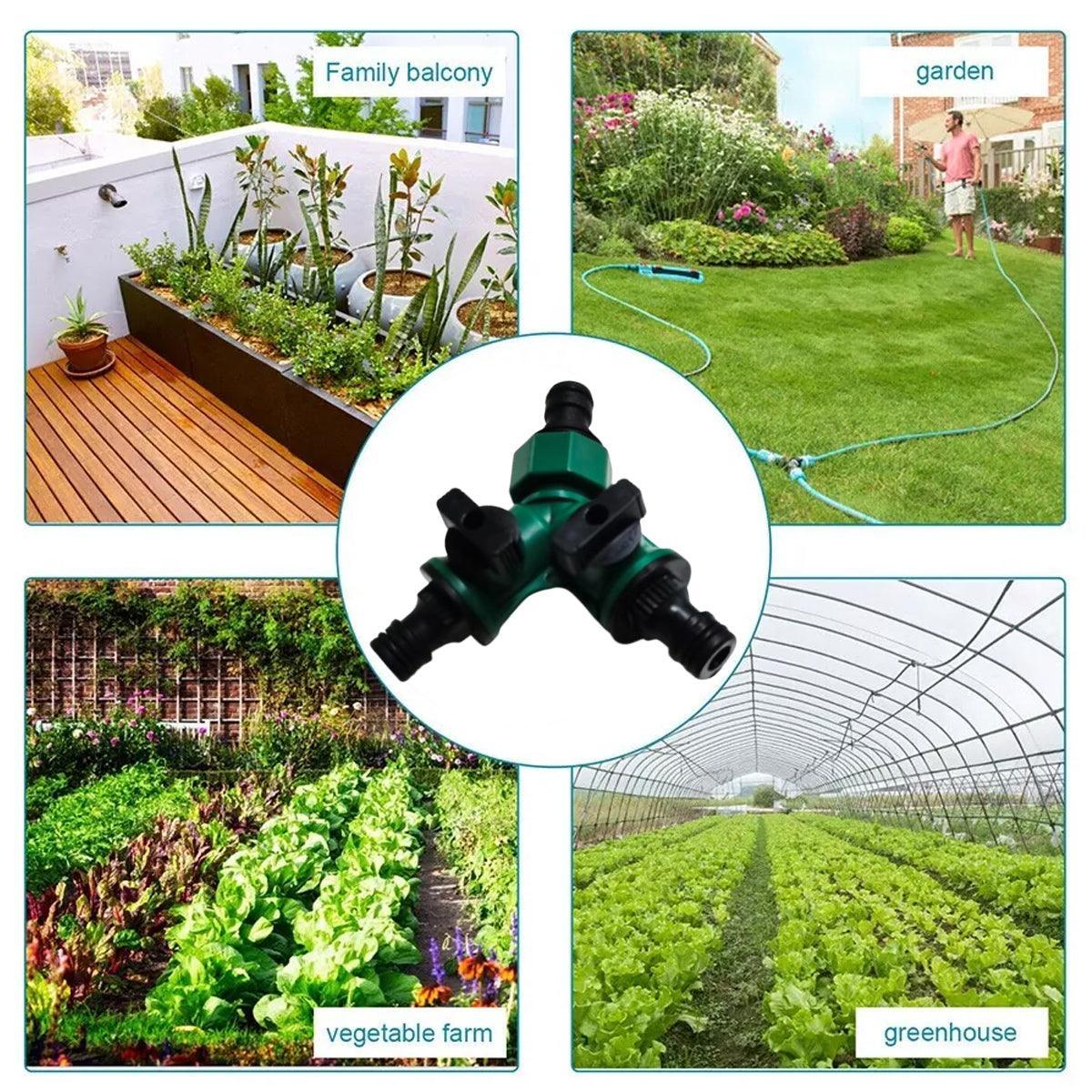3 - Piece Garden Hose Splitter Set – 2 - Way Tap Connector with Valves - Gardening DownunderHome & Garden > Garden Tools > Gardening Tools