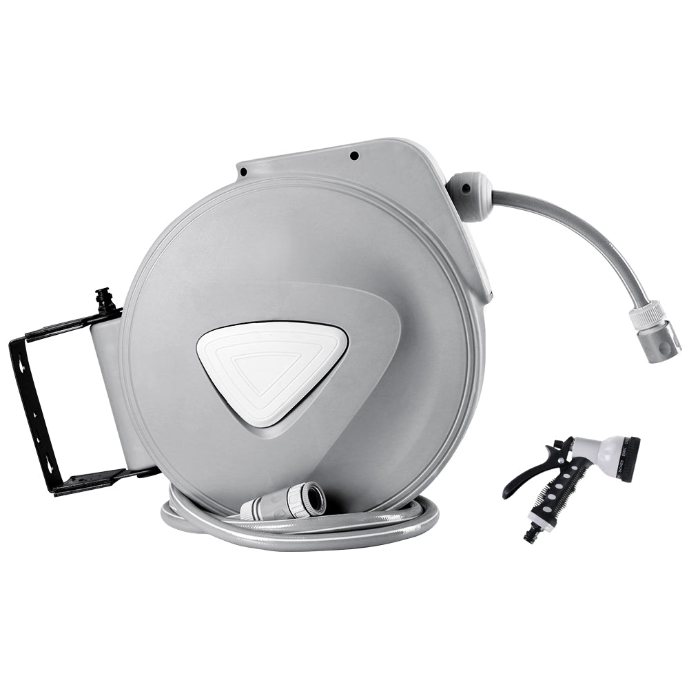30m Retractable Hose Reel with 9 - Setting Spray Gun – Wall Mount & Auto Rewind - Gardening DownunderHome & Garden > Garden Tools > Garden Hoses