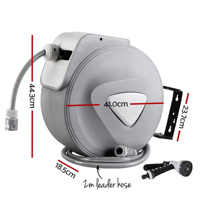 30m Retractable Hose Reel with 9 - Setting Spray Gun – Wall Mount & Auto Rewind - Gardening DownunderHome & Garden > Garden Tools > Garden Hoses