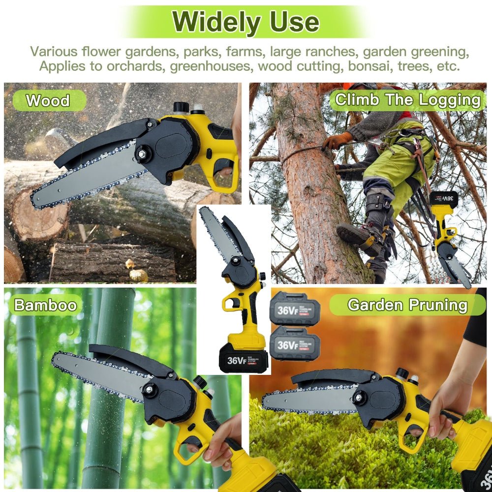 8 Inch One - Handed Mini Electric Chainsaw – 3500W Cordless Tree Cutter - Gardening DownunderTools > Power Tools > Power Saws