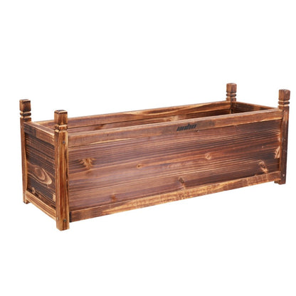 Compact wooden raised garden bed perfect for balcony and small-space gardening