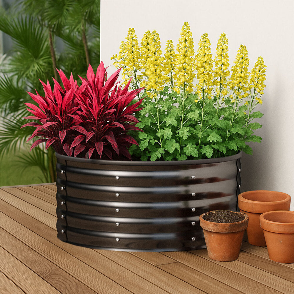 Steel raised garden bed for herbs vegetables and flowers
