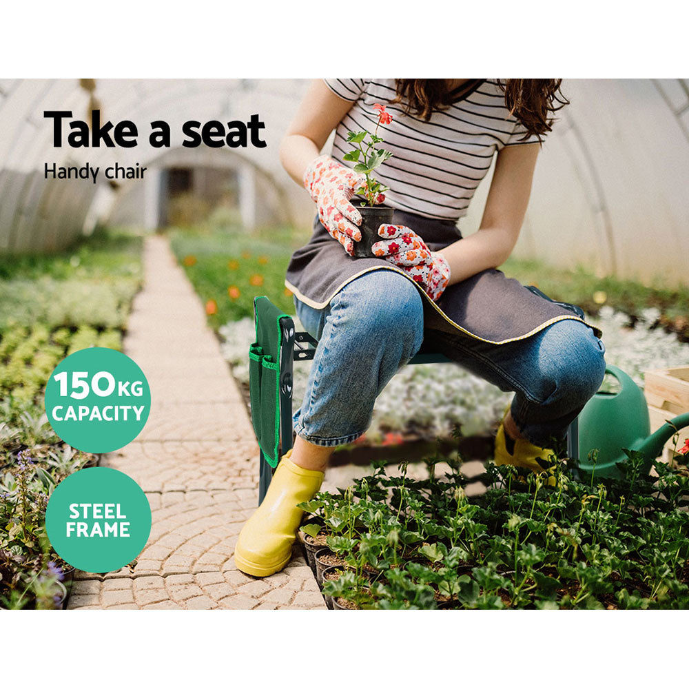Durable garden kneeler chair with heavy-duty steel frame and 150kg weight capacity
