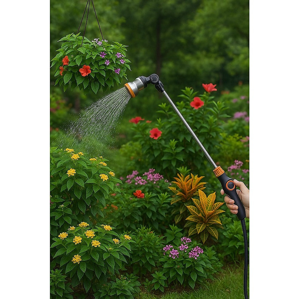 Watering wand designed for hanging plants and tall garden beds