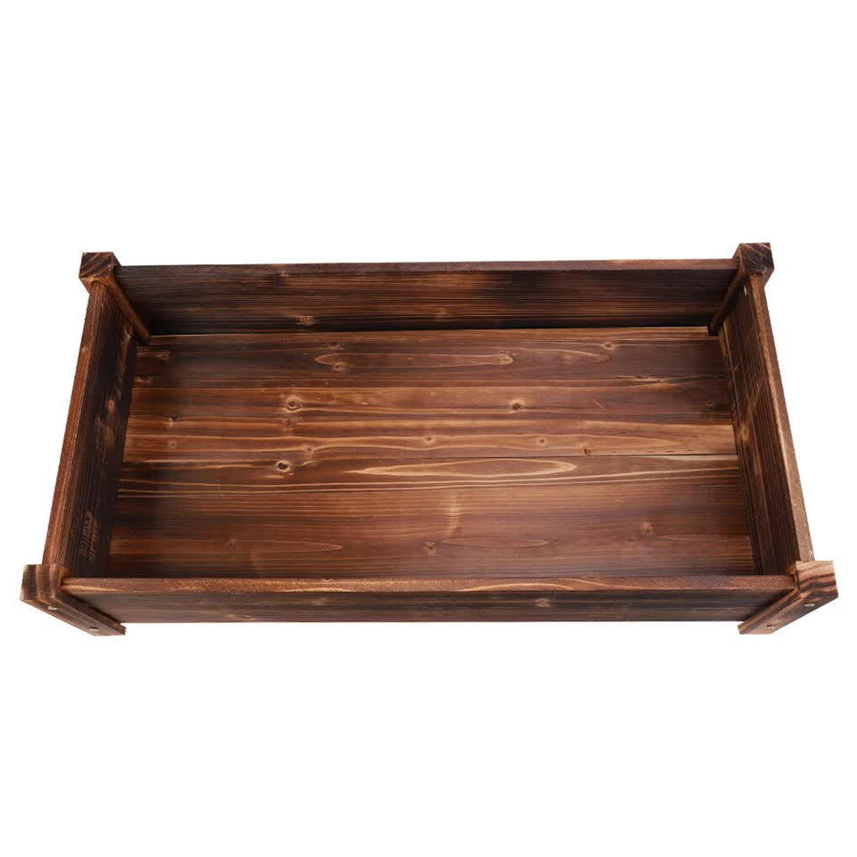 Wooden raised garden planter for patios and courtyards