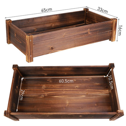 Rustic timber raised garden bed for home gardening