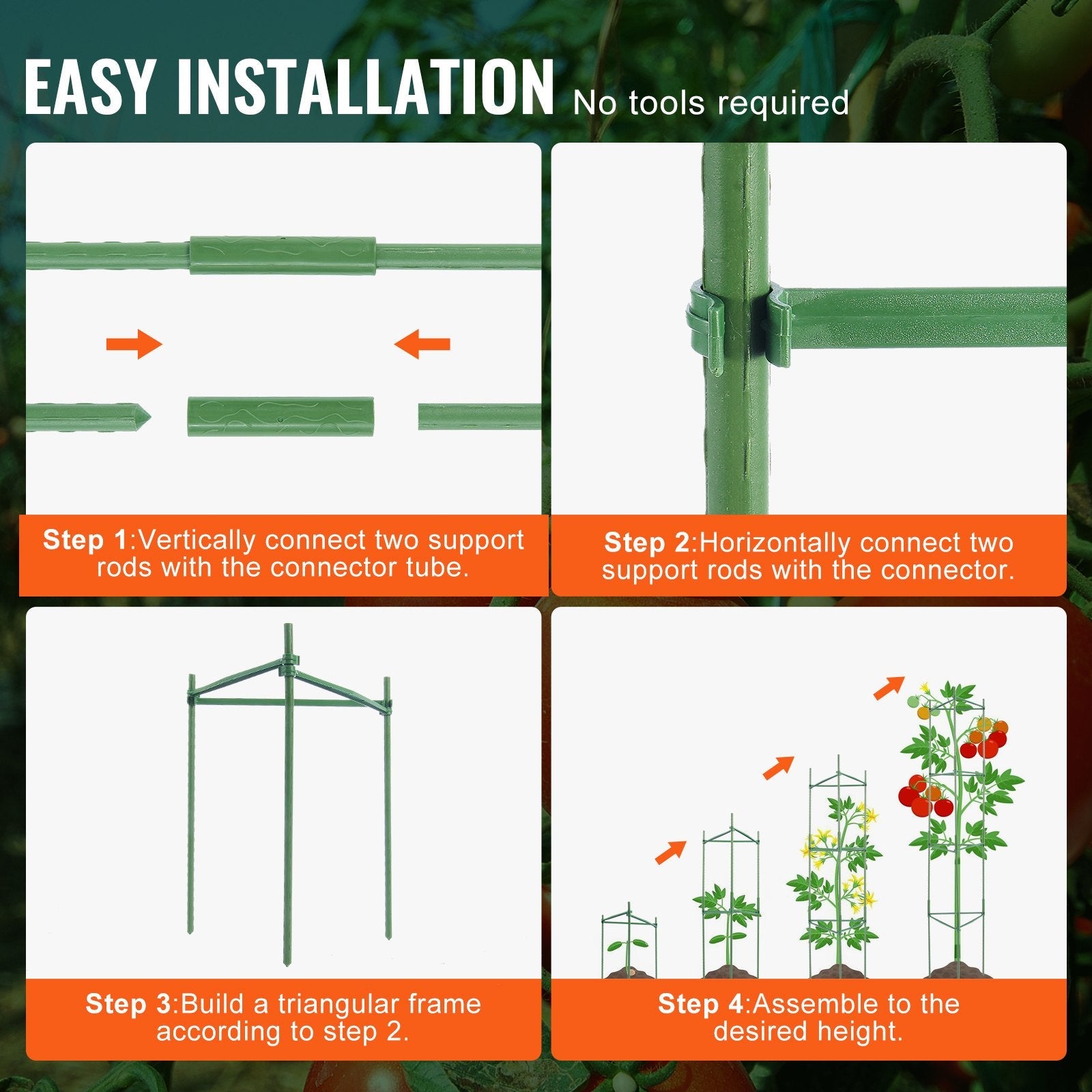 Adjustable Tomato Cage Support System – Heavy - Duty Plant Tower - Gardening DownunderHome & Garden > Garden Tools > Gardening Tools