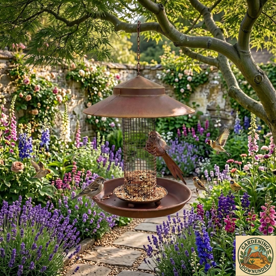 Decorative Hanging Bird Feeder with Metal Birds - Gardening Downunder