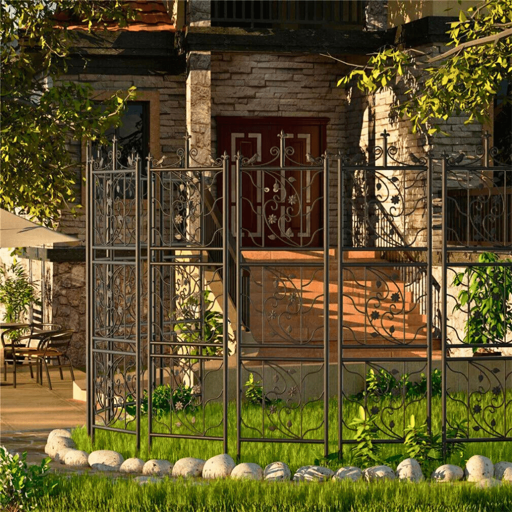Garden Trellis Panels – 2 Pack Black Metal Iron - Gardening DownunderGeneral Product