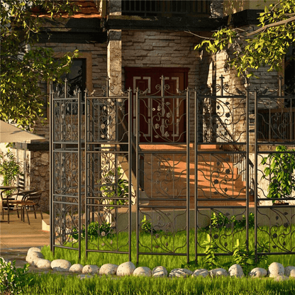 Garden Trellis Panels – 2 Pack Black Metal Iron - Gardening DownunderGeneral Product