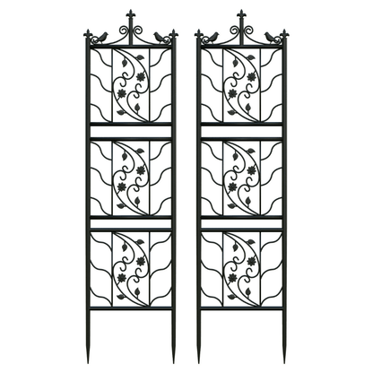 Garden Trellis Panels – 2 Pack Black Metal Iron - Gardening DownunderGeneral Product