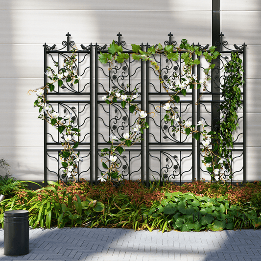 Garden Trellis Panels – 2 Pack Black Metal Iron - Gardening DownunderGeneral Product