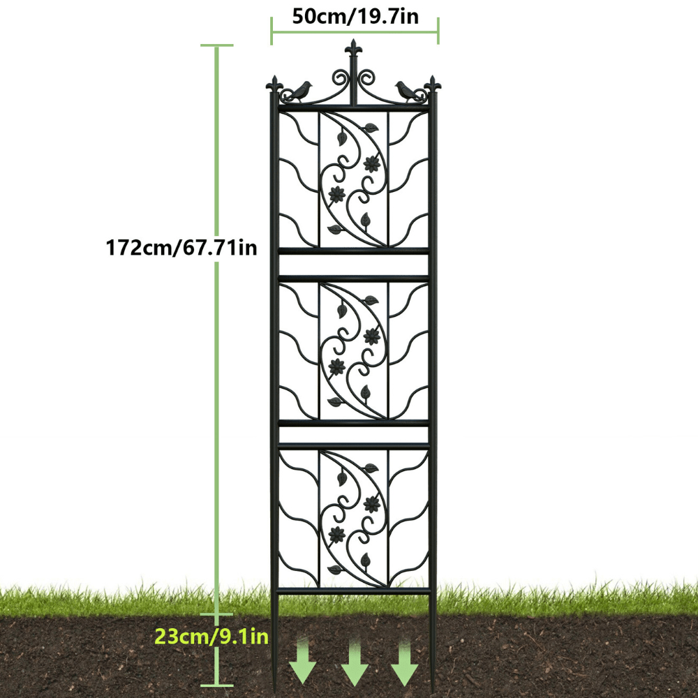 Garden Trellis Panels – 2 Pack Black Metal Iron - Gardening DownunderGeneral Product