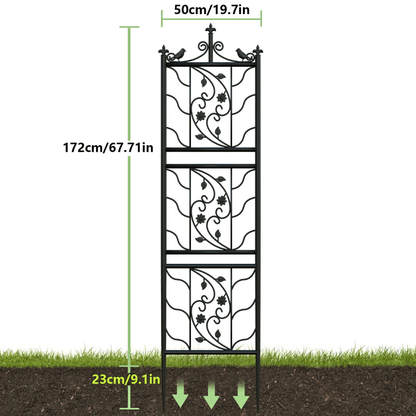 Garden Trellis Panels – 2 Pack Black Metal Iron - Gardening DownunderGeneral Product