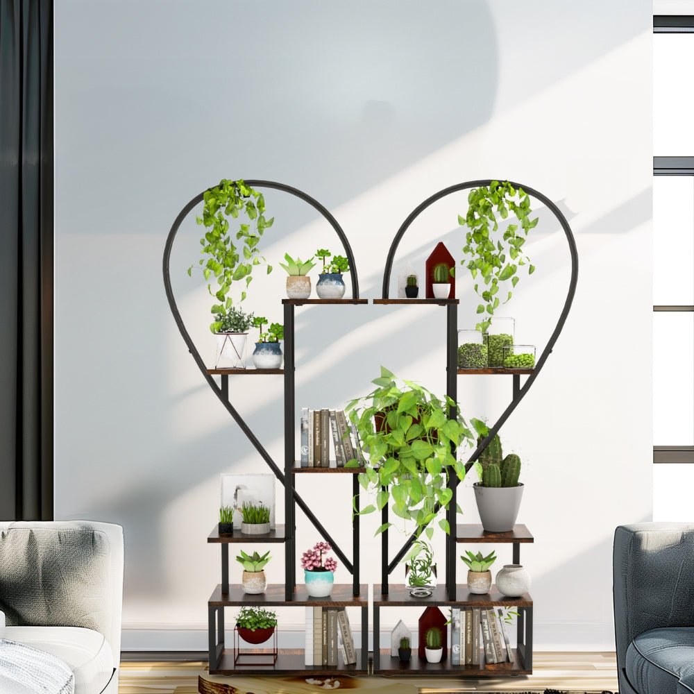 Heart Shaped Plant Shelf Holder 6 Tiers Metal Indoor Plant Stand - Gardening DownunderGeneral Product