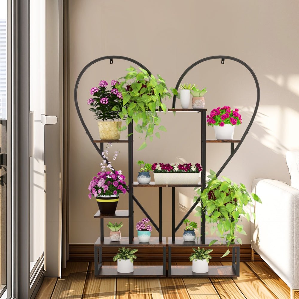 Heart Shaped Plant Shelf Holder 6 Tiers Metal Indoor Plant Stand - Gardening DownunderGeneral Product