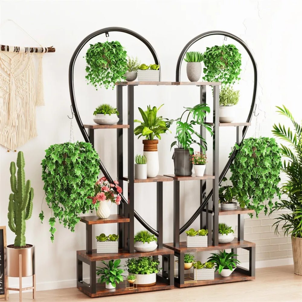 Heart Shaped Plant Shelf Holder 6 Tiers Metal Indoor Plant Stand - Gardening DownunderGeneral Product