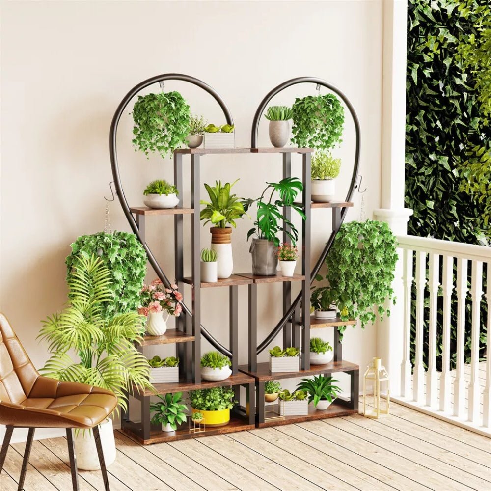 Heart Shaped Plant Shelf Holder 6 Tiers Metal Indoor Plant Stand - Gardening DownunderGeneral Product