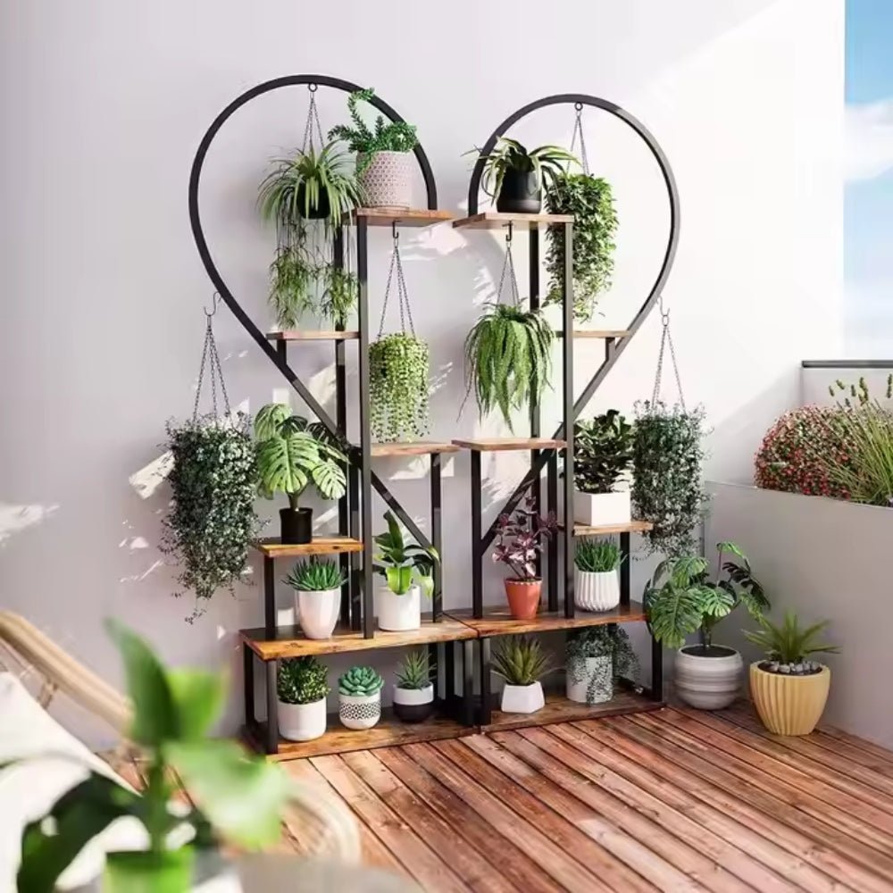 Heart Shaped Plant Shelf Holder 6 Tiers Metal Indoor Plant Stand - Gardening DownunderGeneral Product
