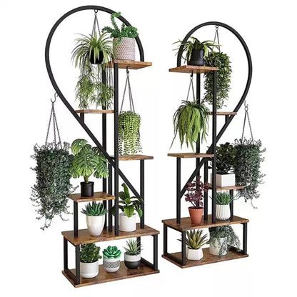 Heart Shaped Plant Shelf Holder 6 Tiers Metal Indoor Plant Stand - Gardening DownunderGeneral Product