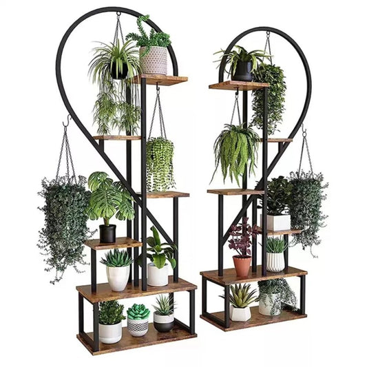 Heart Shaped Plant Shelf Holder 6 Tiers Metal Indoor Plant Stand - Gardening DownunderGeneral Product