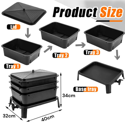 Home Worm Farm Composting System – Indoor & Outdoor Worm Bin - Gardening DownunderHome & Garden > Garden Tools > Gardening Accessories
