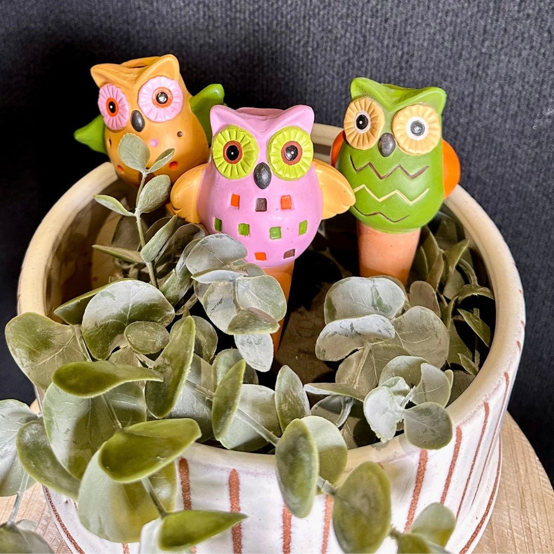 Owl Clay Watering Spikes - Gardening Downunder