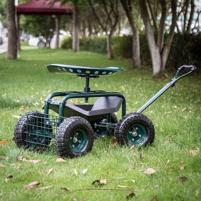 Rolling Garden Cart with Swivel Seat and Storage - Gardening DownunderGeneral Product