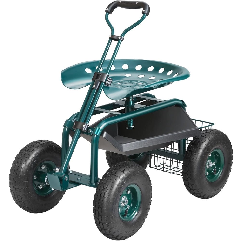 Rolling Garden Cart with Swivel Seat and Storage - Gardening DownunderGeneral Product