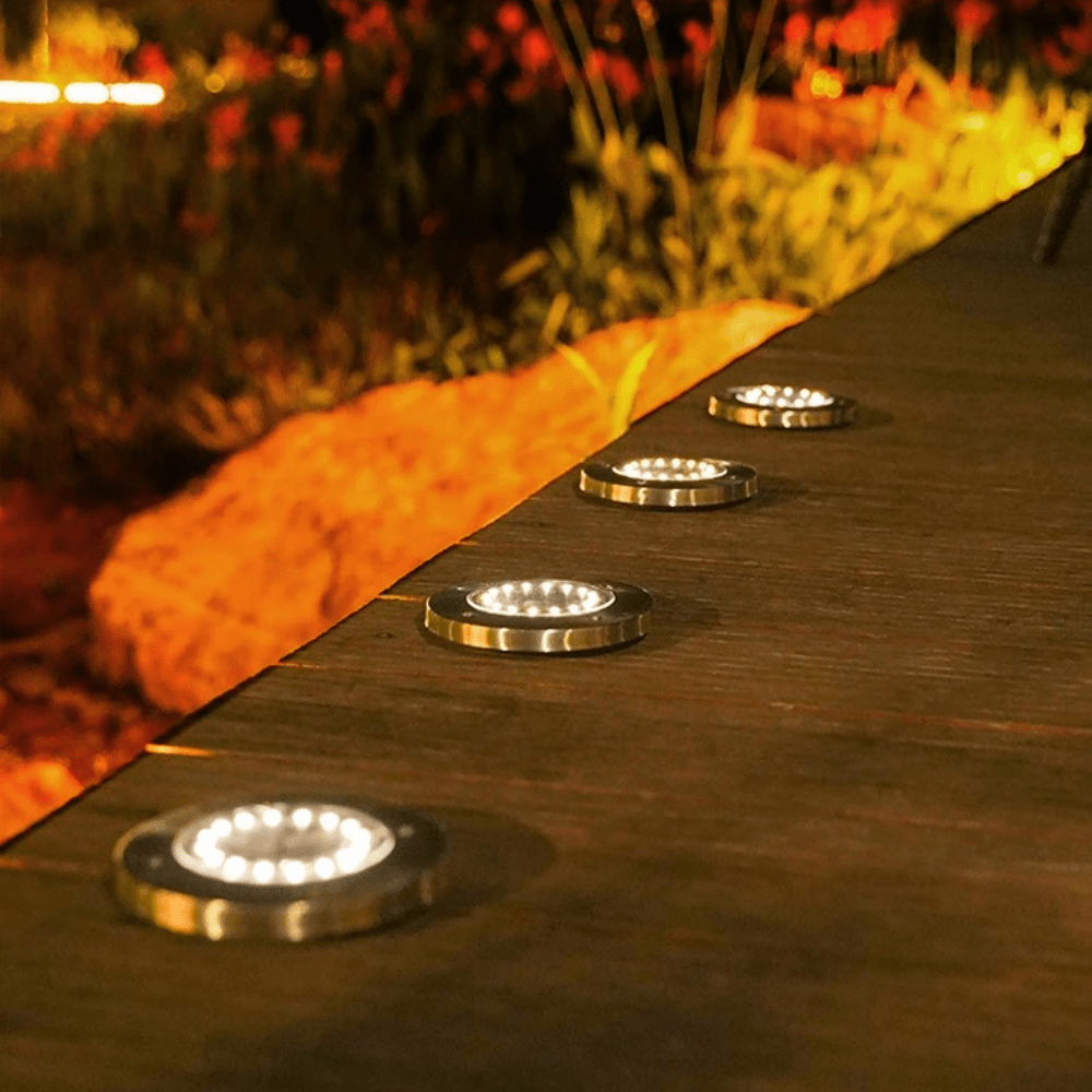 Solar LED Underground Garden Light – Stainless Steel Warm White - Gardening Downunder3PL Product
