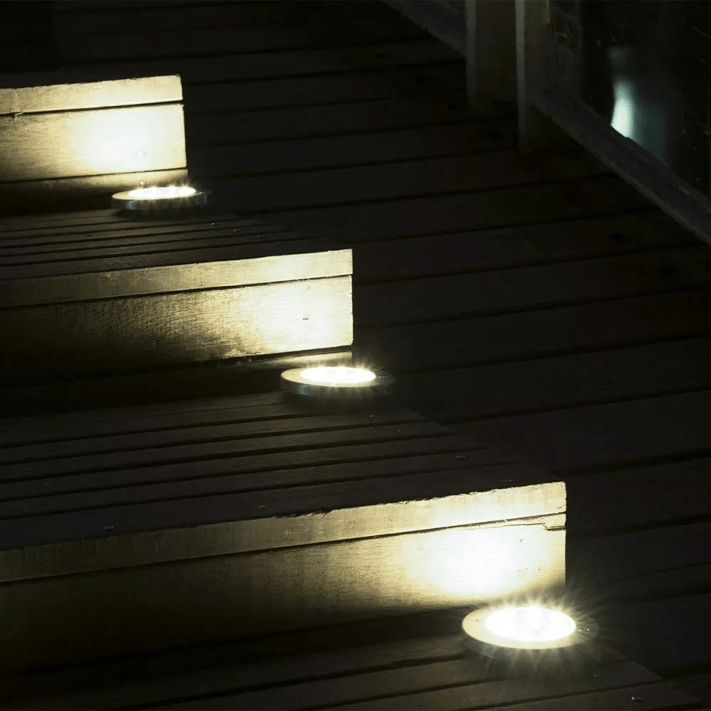 Solar LED Underground Garden Light – Stainless Steel Warm White - Gardening Downunder3PL Product