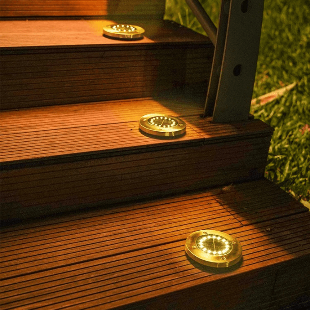 Solar LED Underground Garden Light – Stainless Steel Warm White - Gardening Downunder3PL Product