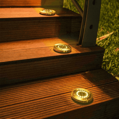 Solar LED Underground Garden Light – Stainless Steel Warm White - Gardening Downunder3PL Product