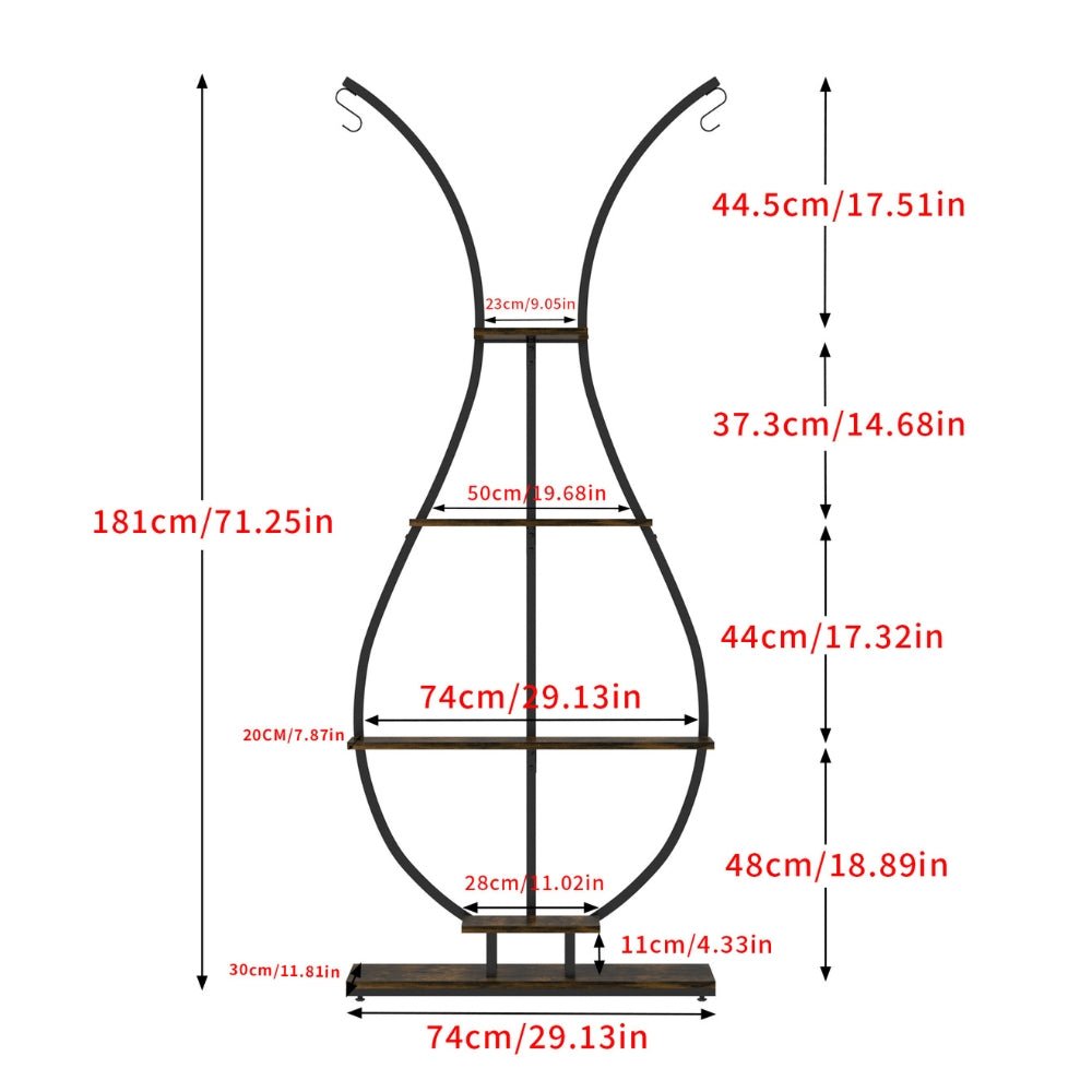 Vase Shaped Plant Stand – Multi - Tier Black - Gardening DownunderGeneral Product